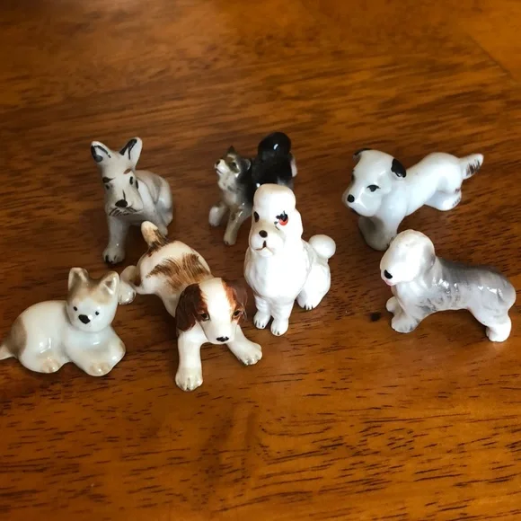 Miniature Ceramic Dog Figurines Collection—lot of 7 - Picture 1 of 16